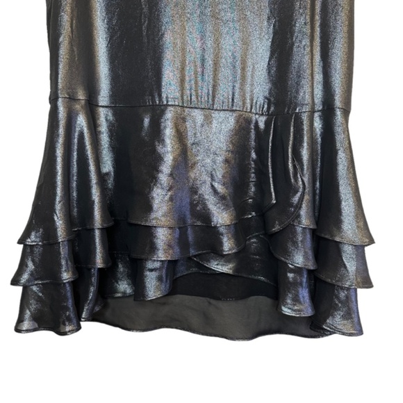 BANANA REPUBLIC Top Sz. S Petite Metallic Tiered Ruffle Hem Peplum Whimsical NEW - Picture 8 of 15